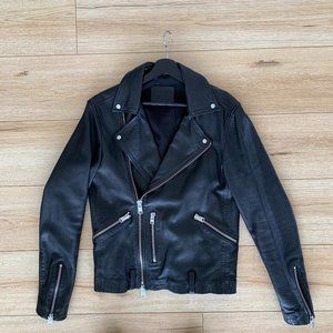 Mens All Saints Leather Biker Jacket